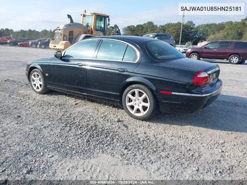 2005 Jaguar S-Type 4.2 VIN: SAJWA01U85HN25181 Lot: 40665554