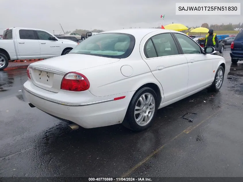 2005 Jaguar S-Type 3.0L V6 VIN: SAJWA01T25FN51830 Lot: 40770869