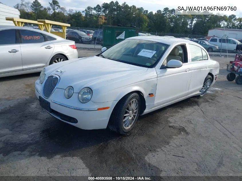 2006 Jaguar S-Type 3.0L V6 VIN: SAJWA01A96FN69760 Lot: 40593508