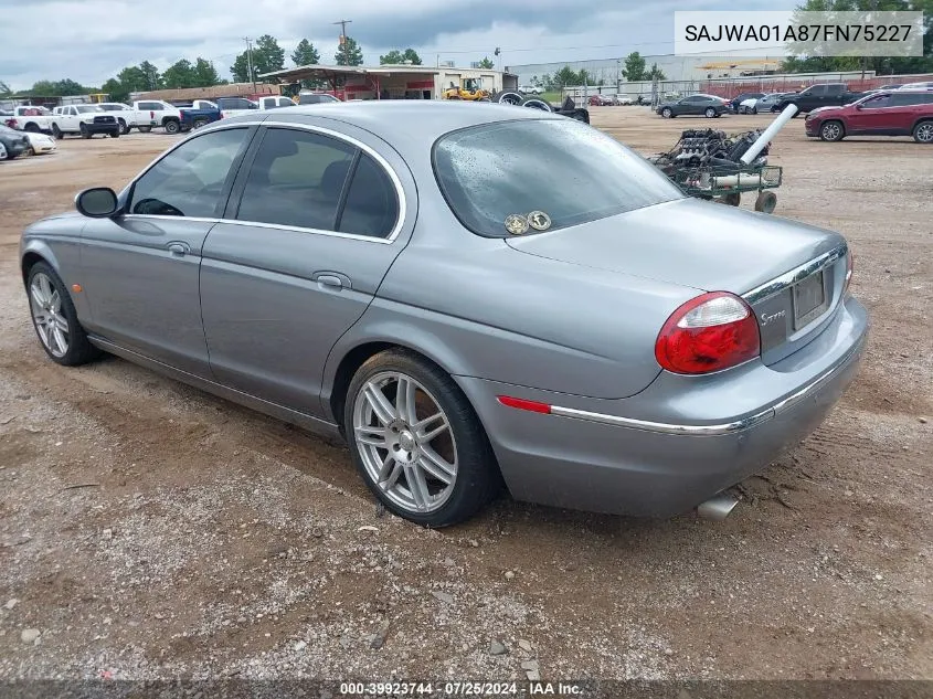 2007 Jaguar S-Type 3.0 V6 VIN: SAJWA01A87FN75227 Lot: 39923744