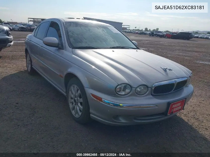 2002 Jaguar X-Type 2.5L VIN: SAJEA51D62XC83181 Lot: 39982485