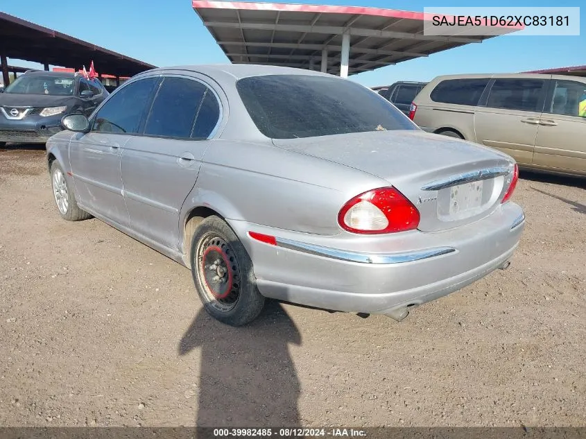 2002 Jaguar X-Type 2.5L VIN: SAJEA51D62XC83181 Lot: 39982485