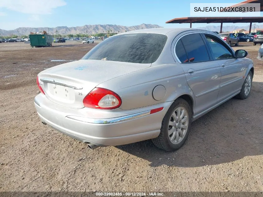 2002 Jaguar X-Type 2.5L VIN: SAJEA51D62XC83181 Lot: 39982485