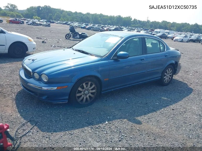 2002 Jaguar X-Type 2.5L VIN: SAJEA51D12XC50735 Lot: 40121174