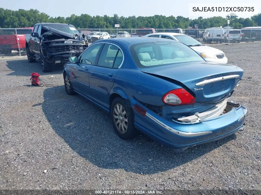 2002 Jaguar X-Type 2.5L VIN: SAJEA51D12XC50735 Lot: 40121174