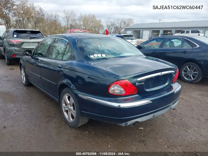 2002 Jaguar X-Type 3.0L VIN: SAJEA51C62WC60447 Lot: 40762086