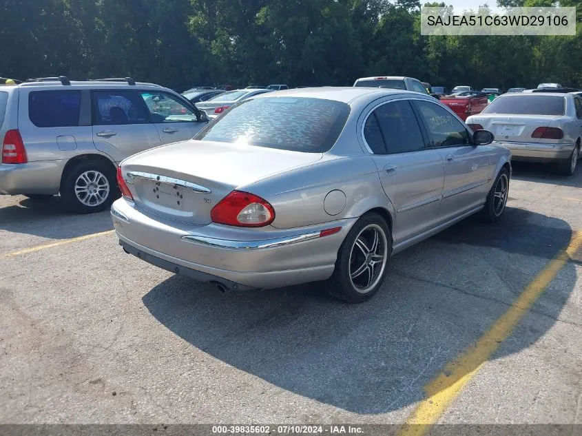 2003 Jaguar X-Type 3.0 VIN: SAJEA51C63WD29106 Lot: 39835602