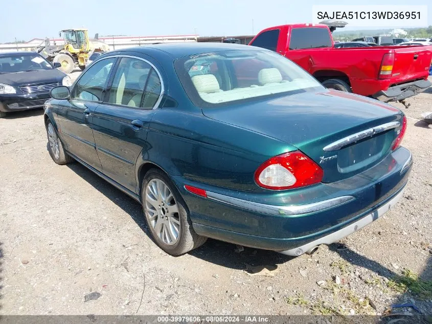 2003 Jaguar X-Type 3.0 VIN: SAJEA51C13WD36951 Lot: 39979606