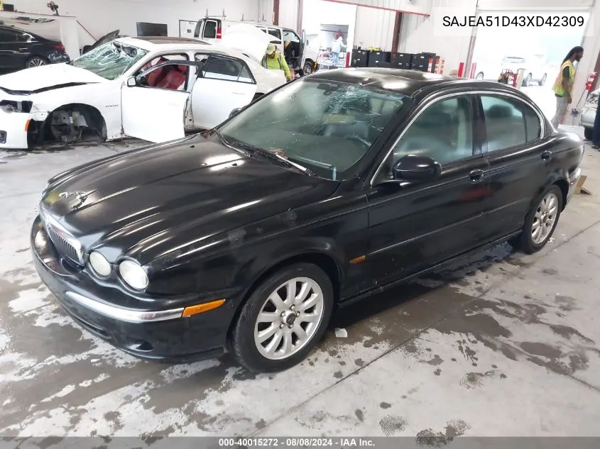 2003 Jaguar X-Type 2.5 VIN: SAJEA51D43XD42309 Lot: 40015272