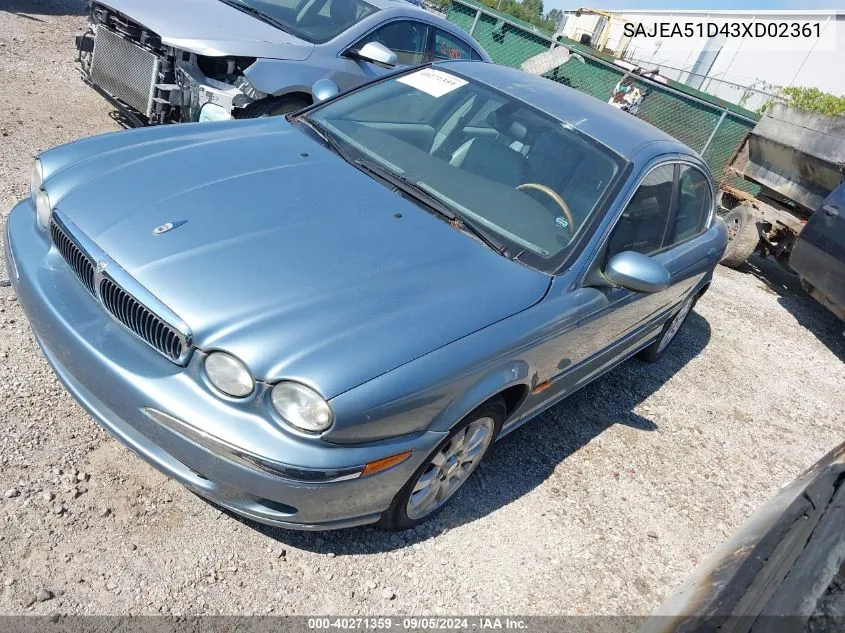 SAJEA51D43XD02361 2003 Jaguar X-Type 2.5