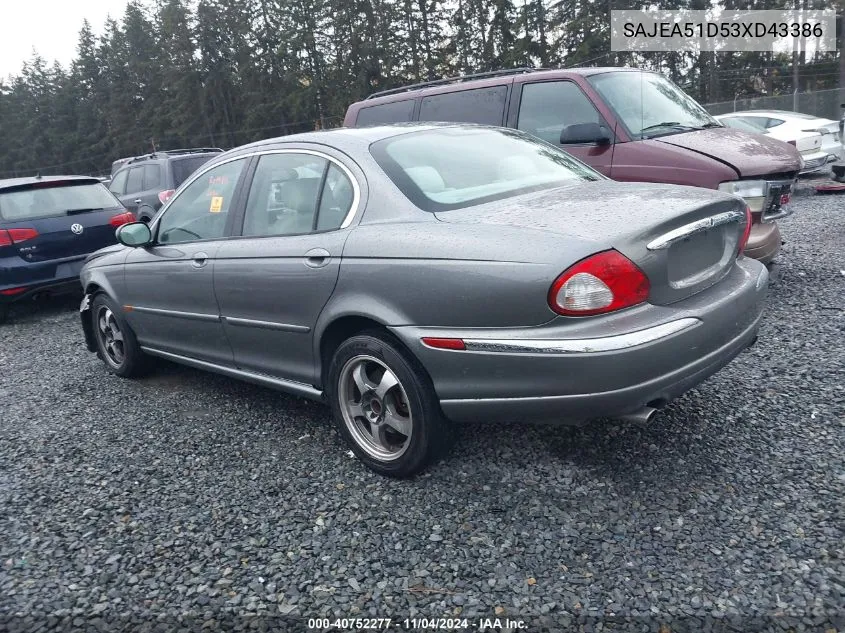 2003 Jaguar X-Type 2.5 VIN: SAJEA51D53XD43386 Lot: 40752277