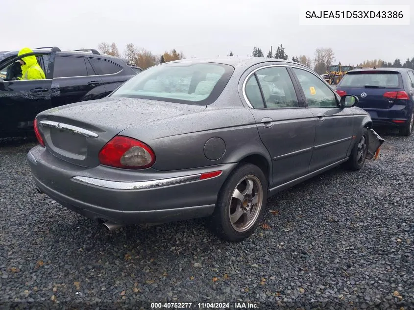 2003 Jaguar X-Type 2.5 VIN: SAJEA51D53XD43386 Lot: 40752277