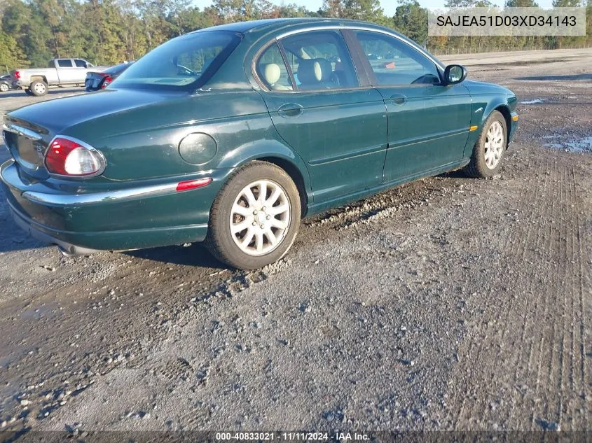 2003 Jaguar X-Type 2.5 VIN: SAJEA51D03XD34143 Lot: 40833021