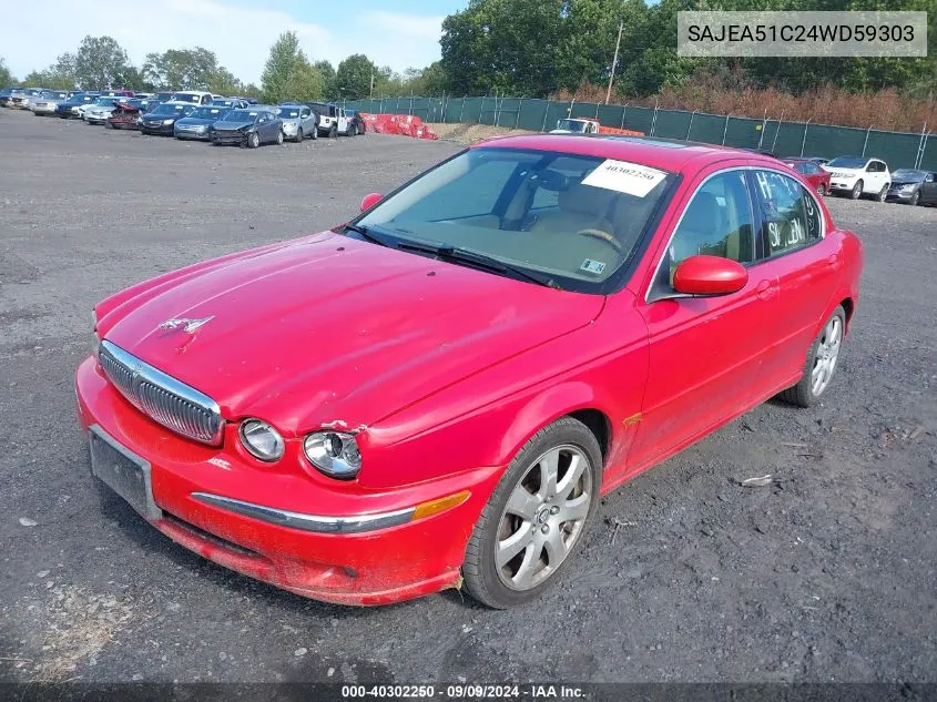 2004 Jaguar X-Type 3.0 VIN: SAJEA51C24WD59303 Lot: 40302250