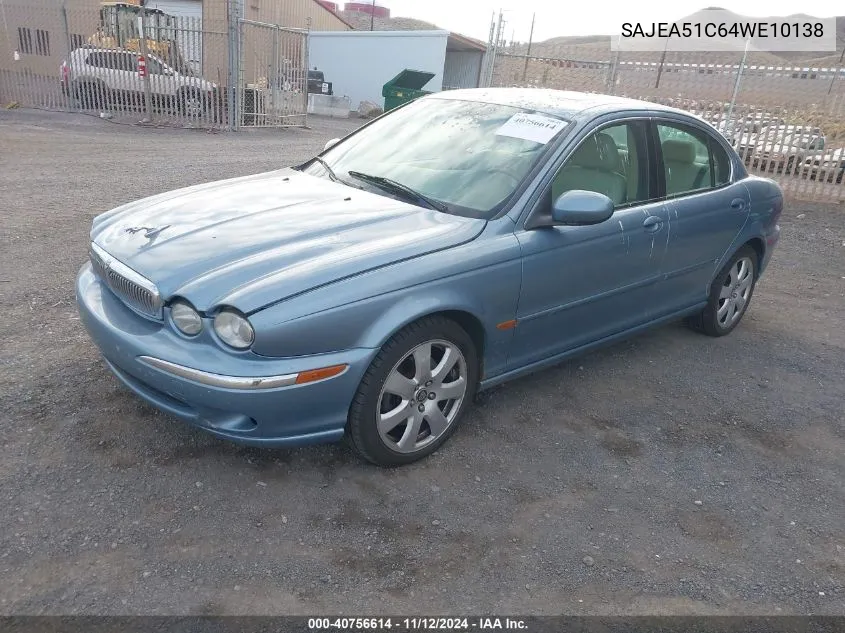 2004 Jaguar X-Type 3.0 VIN: SAJEA51C64WE10138 Lot: 40756614