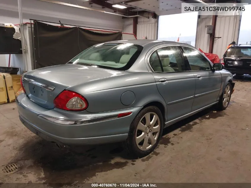 2004 Jaguar X-Type 3.0 VIN: SAJEA51C34WD99745 Lot: 40760670