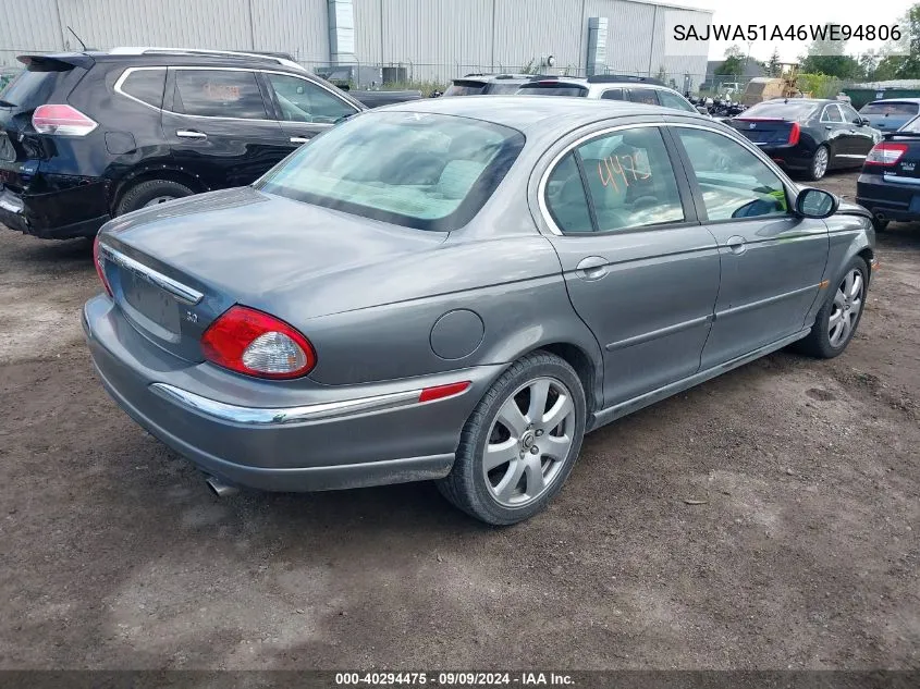 2006 Jaguar X-Type 3.0 VIN: SAJWA51A46WE94806 Lot: 40294475