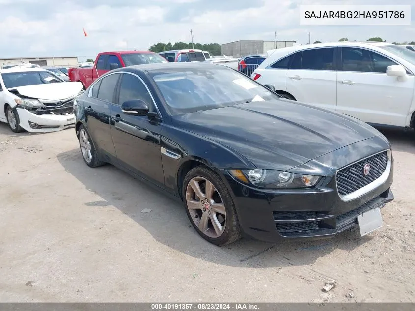 2017 Jaguar Xe 25T VIN: SAJAR4BG2HA951786 Lot: 40191357