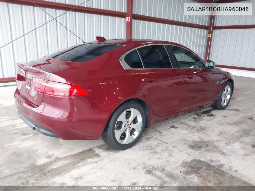 2017 Jaguar Xe 25T VIN: SAJAR4BG0HA960048 Lot: 40806887