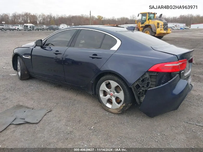 2017 Jaguar Xe 25T VIN: SAJAR4BG2HA963971 Lot: 40839637