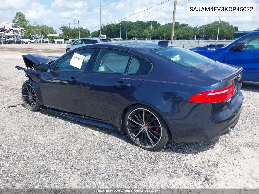 2019 Jaguar Xe S VIN: SAJAM4FV3KCP45072 Lot: 40039229