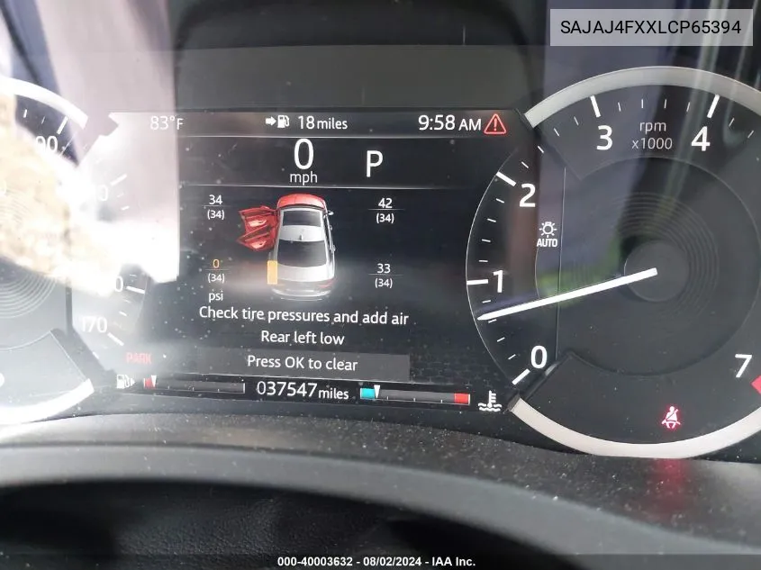 SAJAJ4FXXLCP65394 2020 Jaguar Xe S Awd Automatic