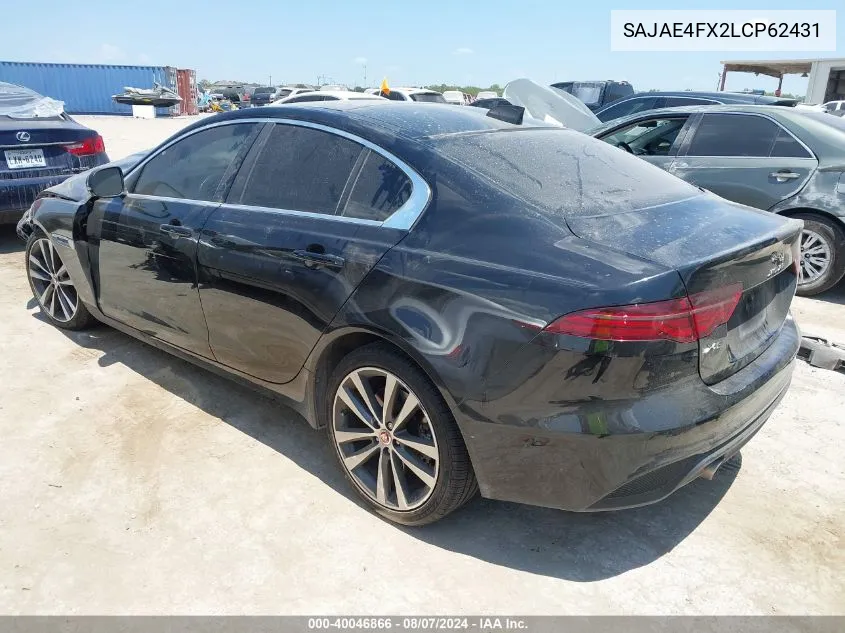 SAJAE4FX2LCP62431 2020 Jaguar Xe S Rwd Automatic