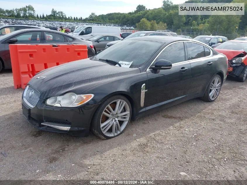 2010 Jaguar Xf Supercharged VIN: SAJWA0HE6AMR75024 Lot: 40078485