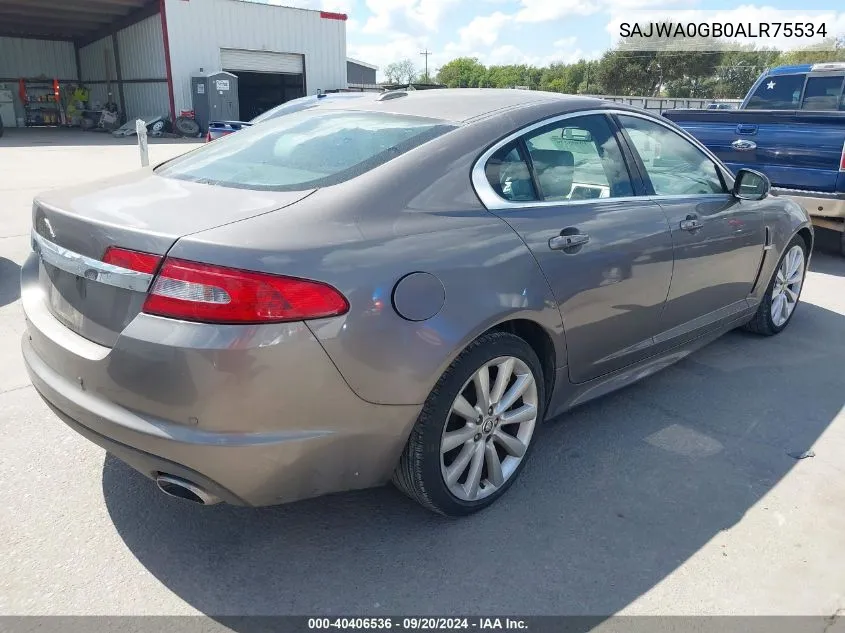 2010 Jaguar Xf Premium VIN: SAJWA0GB0ALR75534 Lot: 40406536