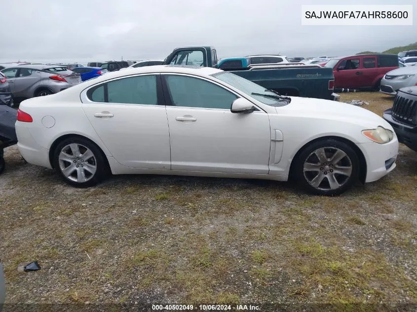 2010 Jaguar Xf VIN: SAJWA0FA7AHR58600 Lot: 40502049