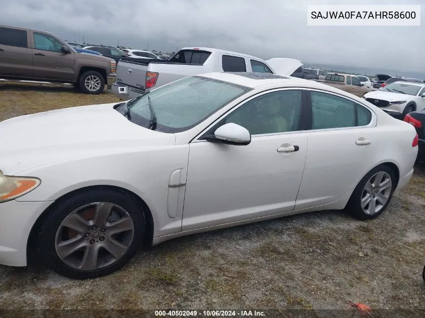 2010 Jaguar Xf VIN: SAJWA0FA7AHR58600 Lot: 40502049