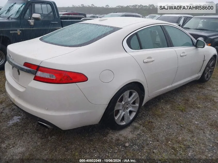 2010 Jaguar Xf VIN: SAJWA0FA7AHR58600 Lot: 40502049