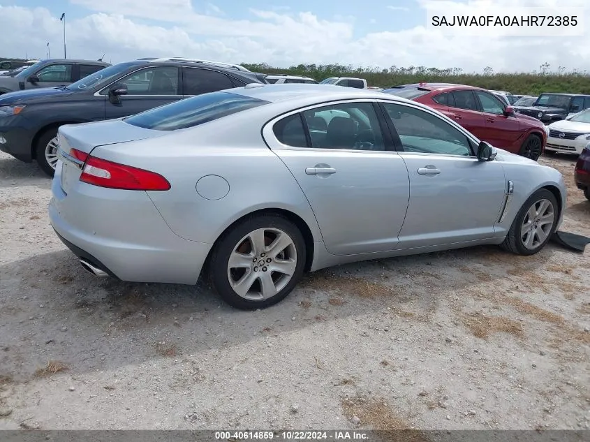 2010 Jaguar Xf VIN: SAJWA0FA0AHR72385 Lot: 40614859