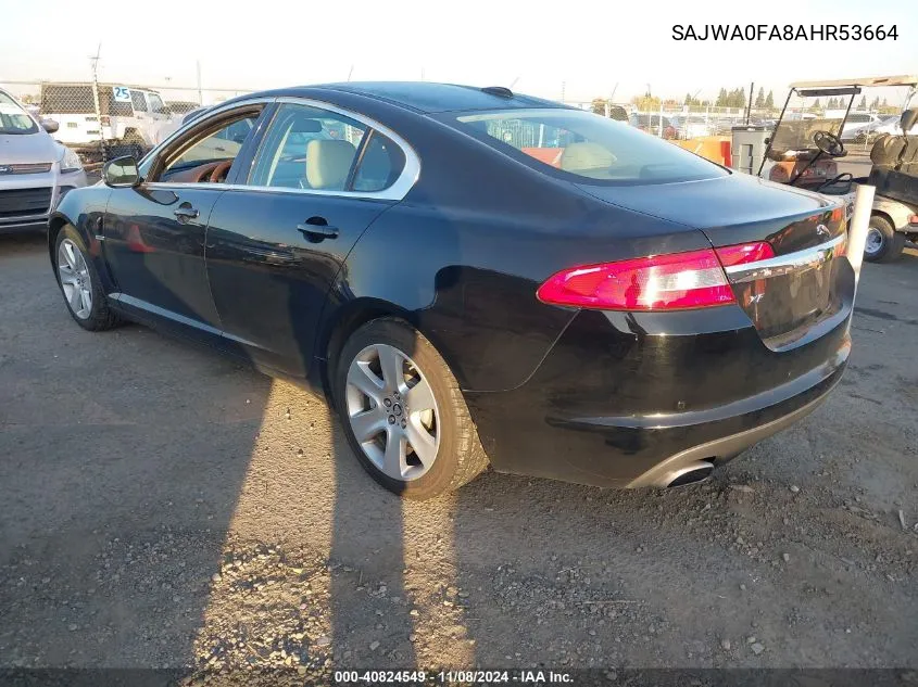 2010 Jaguar Xf VIN: SAJWA0FA8AHR53664 Lot: 40824549