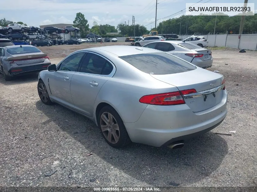 2011 Jaguar Xf VIN: SAJWA0FB1BLR92393 Lot: 39969555