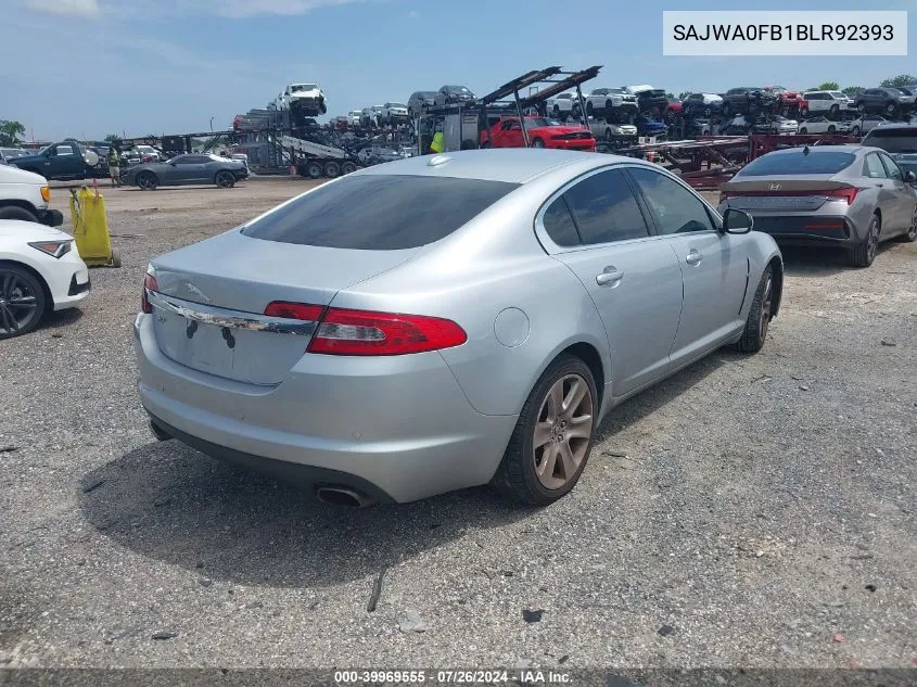 2011 Jaguar Xf VIN: SAJWA0FB1BLR92393 Lot: 39969555