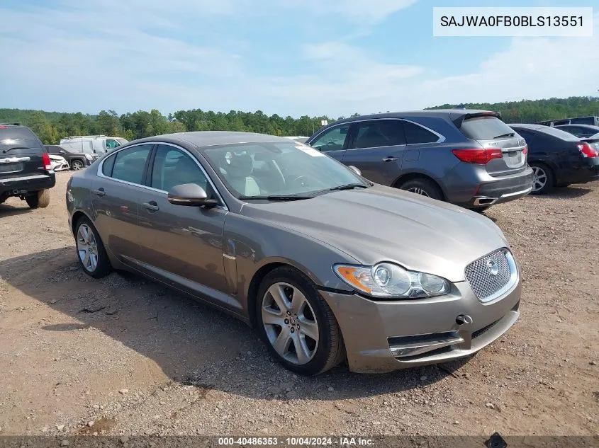 2011 Jaguar Xf VIN: SAJWA0FB0BLS13551 Lot: 40486353