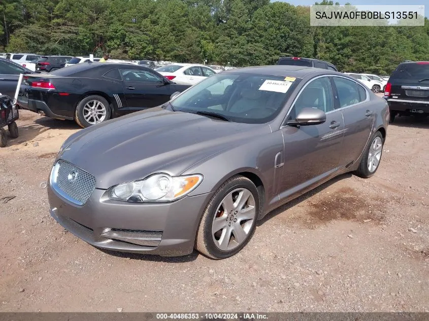 2011 Jaguar Xf VIN: SAJWA0FB0BLS13551 Lot: 40486353