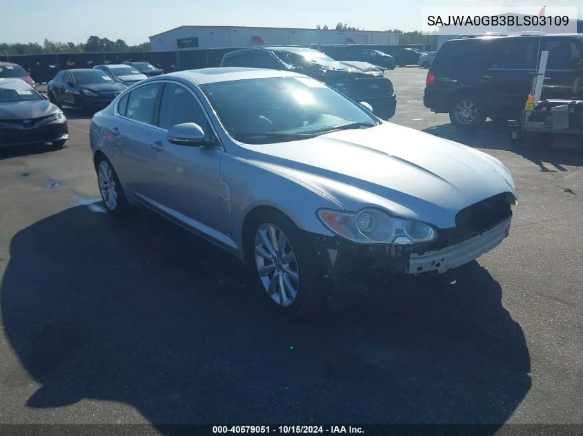 2011 Jaguar Xf Premium VIN: SAJWA0GB3BLS03109 Lot: 40579051