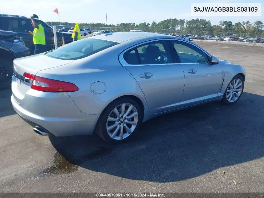 2011 Jaguar Xf Premium VIN: SAJWA0GB3BLS03109 Lot: 40579051