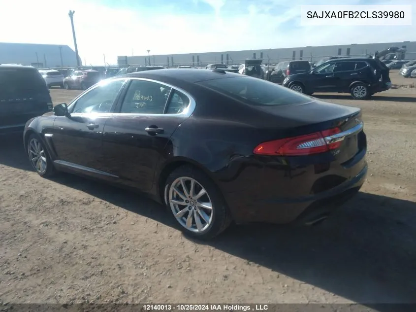 2012 Jaguar Xf VIN: SAJXA0FB2CLS39980 Lot: 12140013