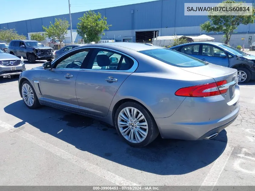 2012 Jaguar Xf Portfolio VIN: SAJWA0HB7CLS60834 Lot: 39906453