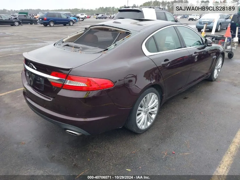 2012 Jaguar Xf Portfolio VIN: SAJWA0HB9CLS28189 Lot: 40706071