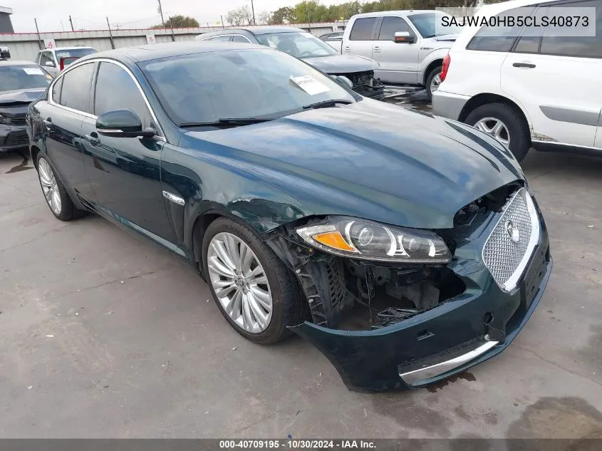 2012 Jaguar Xf Portfolio VIN: SAJWA0HB5CLS40873 Lot: 40709195