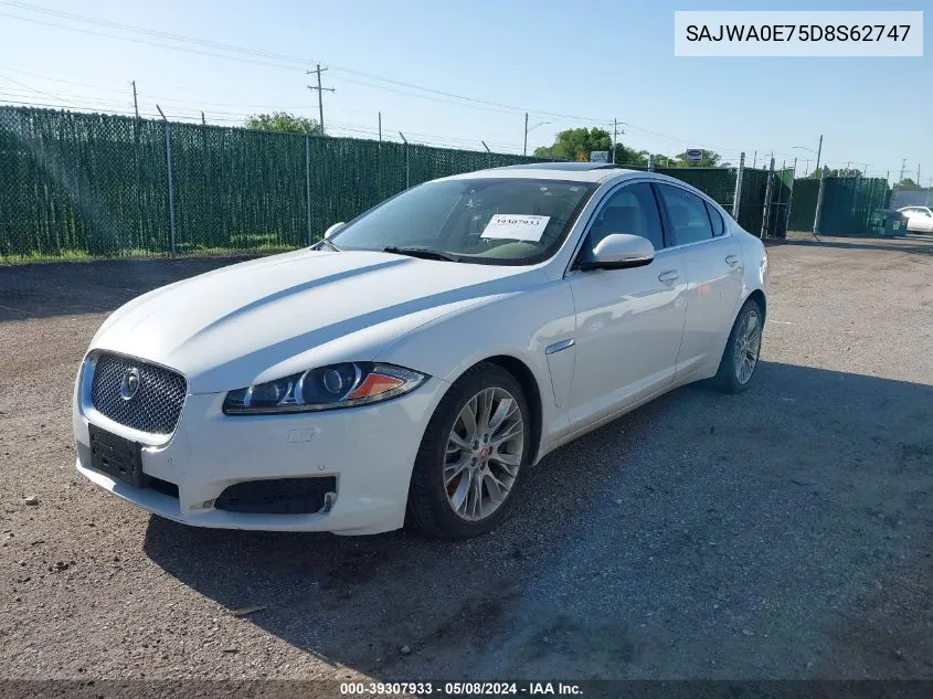 2013 Jaguar Xf V6 Sc VIN: SAJWA0E75D8S62747 Lot: 39307933