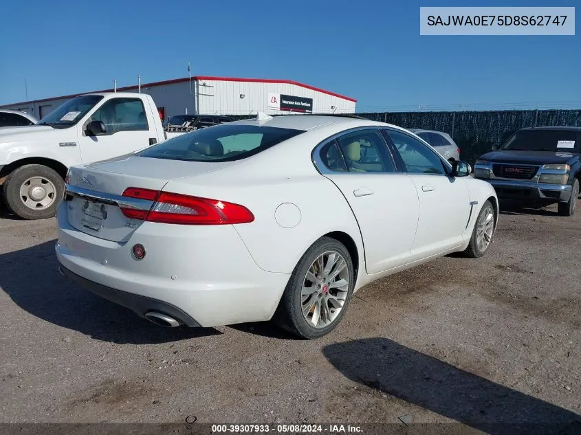 2013 Jaguar Xf V6 Sc VIN: SAJWA0E75D8S62747 Lot: 39307933