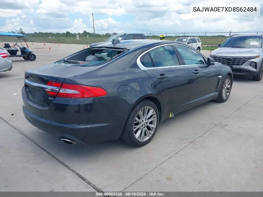 2013 Jaguar Xf V6 Sc VIN: SAJWA0E7XD8S62484 Lot: 40053320