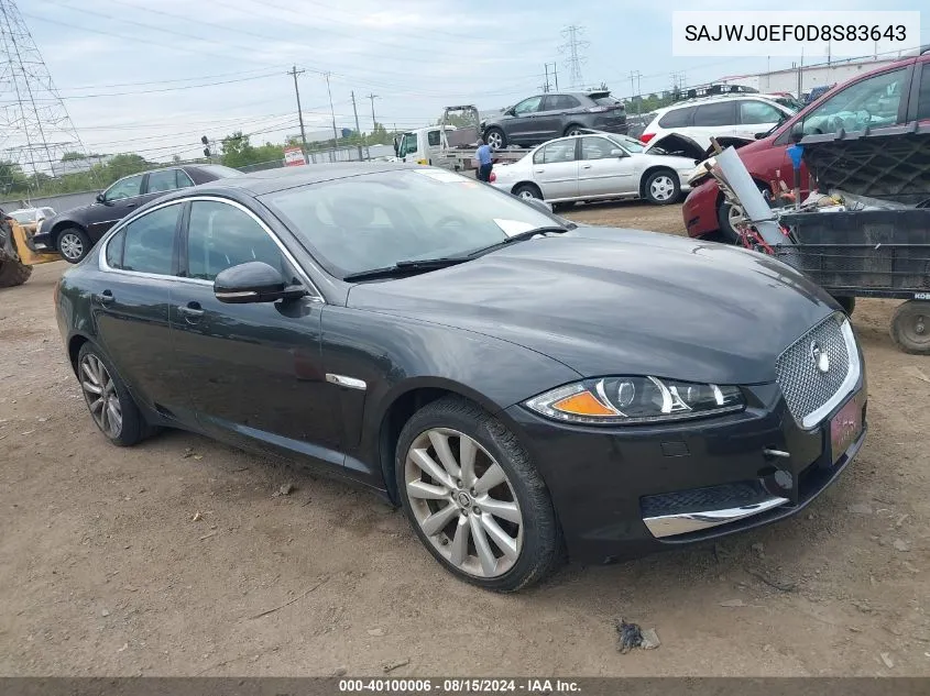 SAJWJ0EF0D8S83643 2013 Jaguar Xf V6 Sc