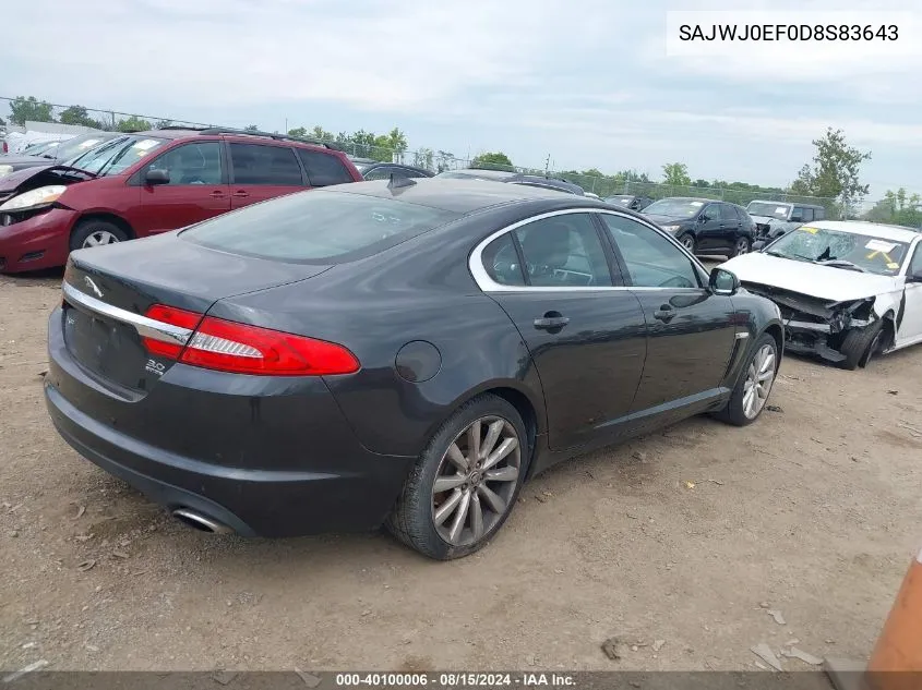 SAJWJ0EF0D8S83643 2013 Jaguar Xf V6 Sc