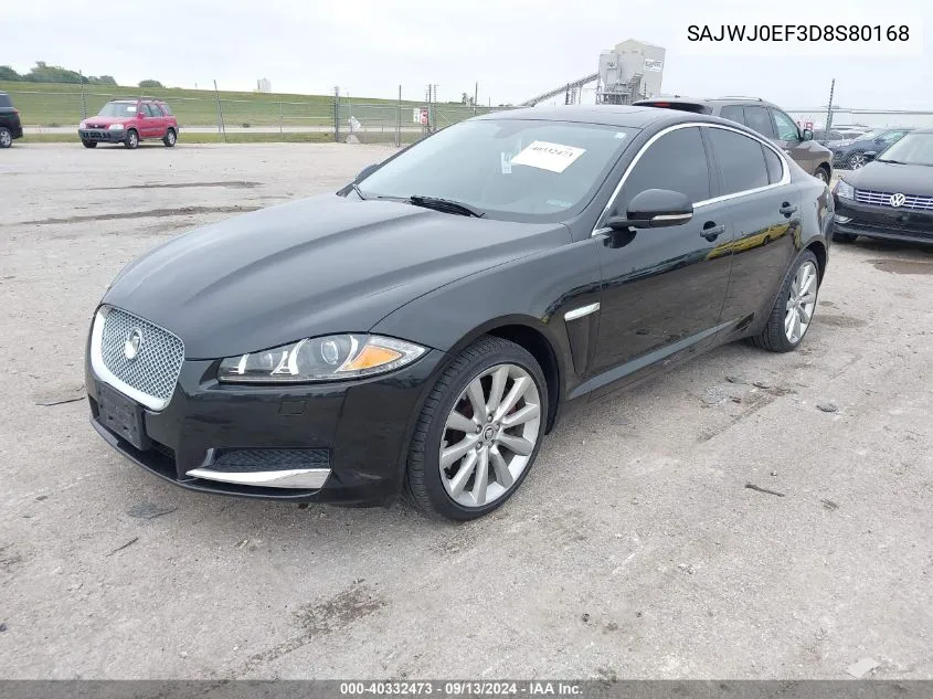 2013 Jaguar Xf VIN: SAJWJ0EF3D8S80168 Lot: 40332473